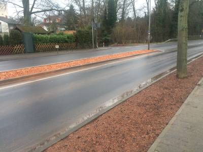 Neugestaltung der Mittelinsel an der Ortsausfahrt Hainstadt mit Ziegelbruch 