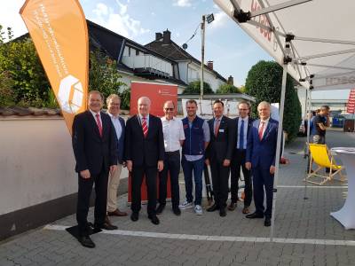 Gewerbe - Handwerkerfrühstück der Sparkasse Langen Seligenstadt, der Kreishandwerkerschaft und der Gemeinde Hainburg bei der Firma Elektro Schwab GmbH in Hainburg